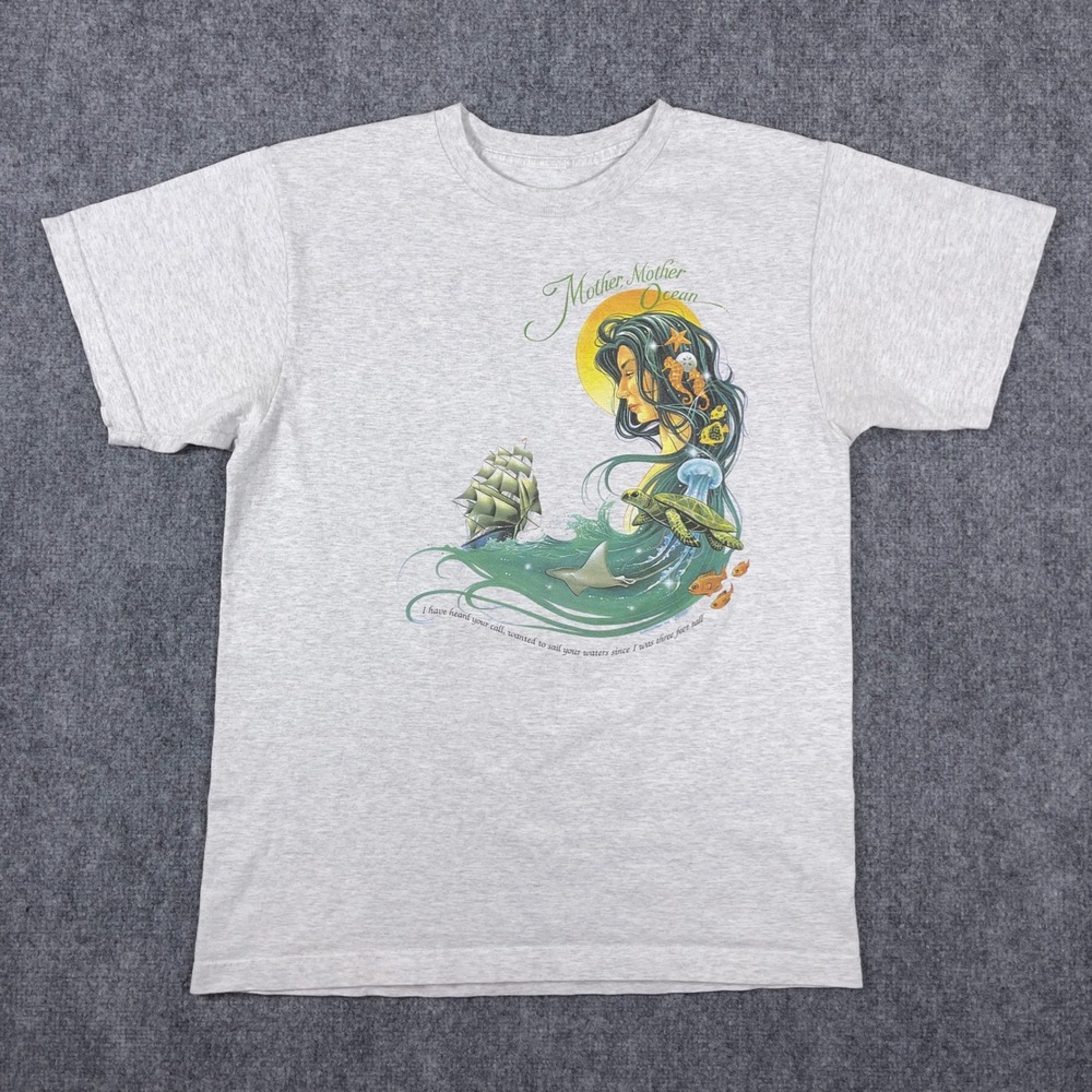 Caribbean Soul Jimmy Buffett T-Shirt Mens L Grey 1993 Mother Mother Ocean Pirate